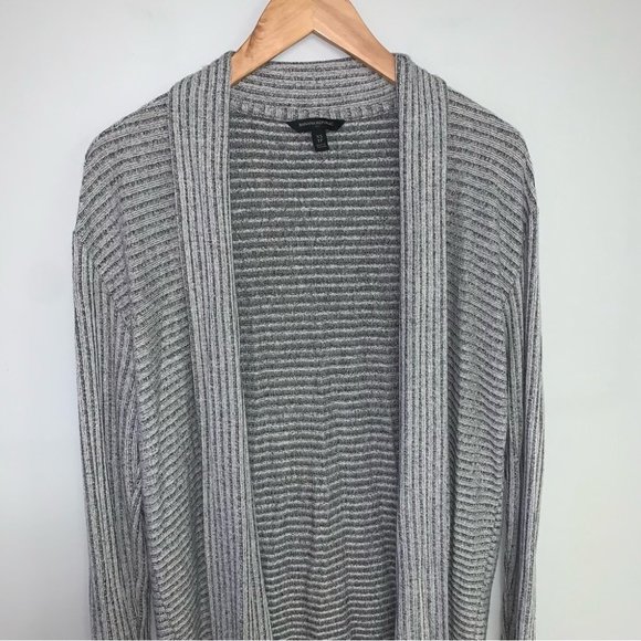 Banana‎ Republic Cardigan XS-M Oversized Grey  Open Sweater Long Ribbed Stretch - Picture 3 of 7